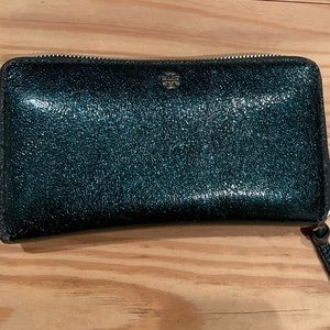 Tory Burch Teal Wallet Large with Pockets